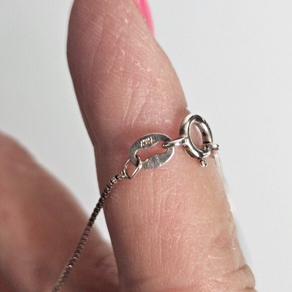 Genuine Amber Pendant Necklace on 24" Italian 925 Sterling Silver Box Chain - Picture 3 of 13